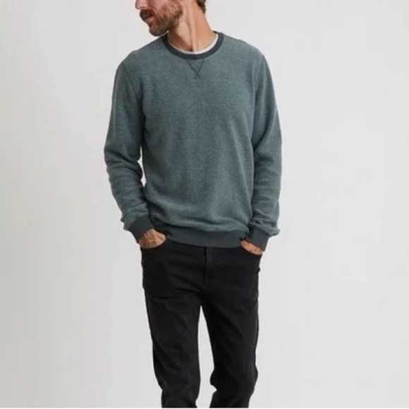 Marine Layer Green Fleece Out Crewneck Sweater Small - Picture 1 of 7